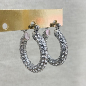 Rhinestone hoops earrings