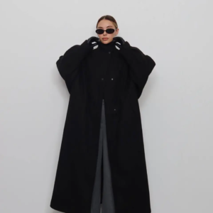 Παλτό oversized μαύρο