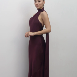 Σατέν μάξι φόρεμα