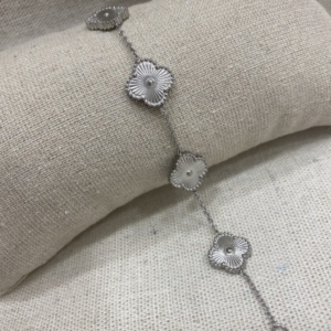 Silver Four Leaf Bracelet