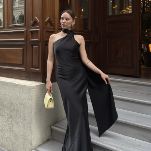 Μάξι σατέν φόρεμα