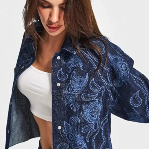 Denim jacket strass