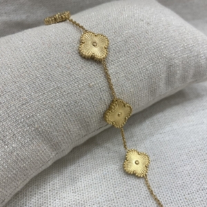 Gold Four Leaf Bracelet